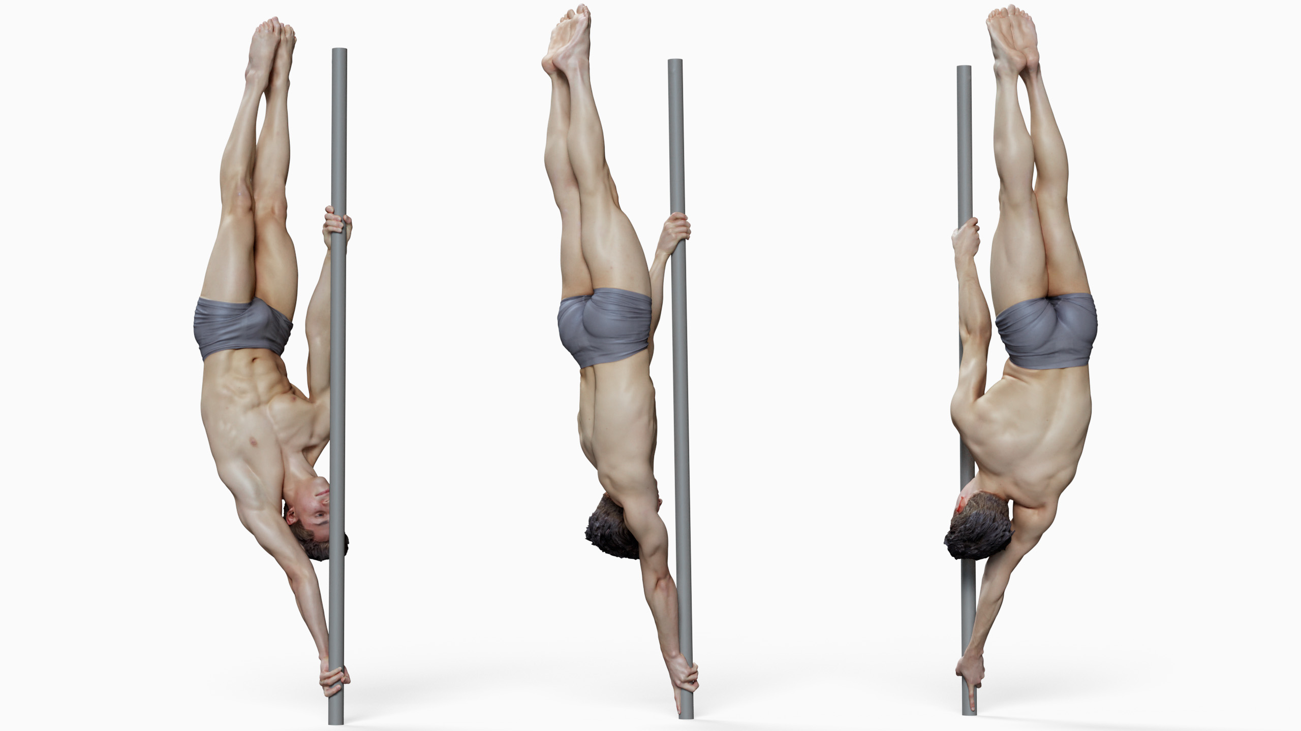 60 x Male pole dancer reference pose pack